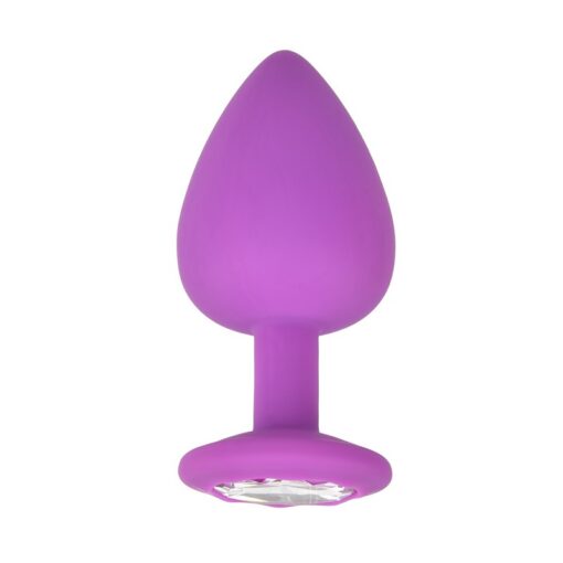 Loving Joy Jewelled Silicone Butt Plug Purple -Large - Image 3