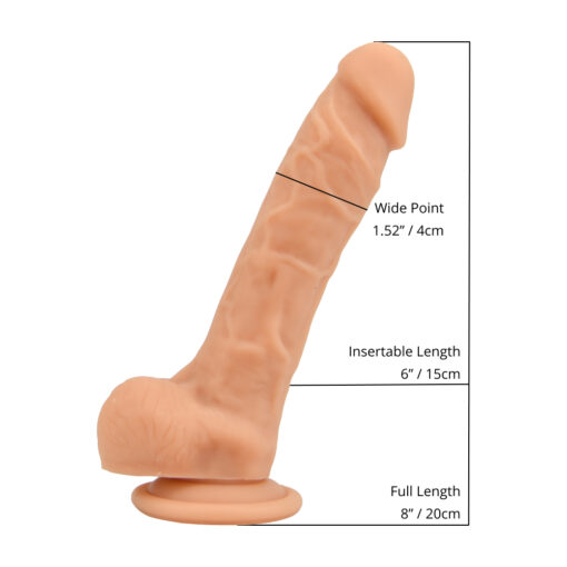 Loving Joy 8 Inch Realistic Silicone Dildo with Suction Cup and Balls Vanilla - Image 6