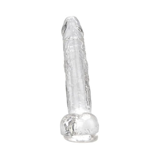 Loving Joy 8 Inch Dildo with Balls Clear - Image 4