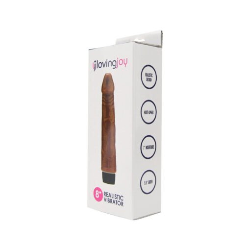 Loving Joy 8 inch Realistic Vibrator Brown - Image 8