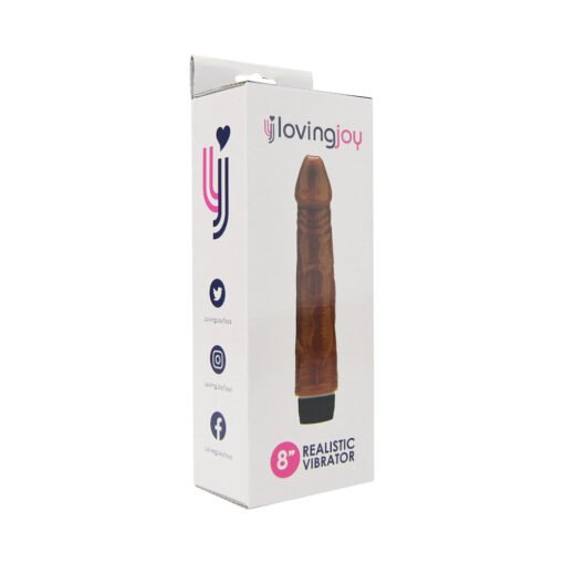 Loving Joy 8 inch Realistic Vibrator Brown - Image 9