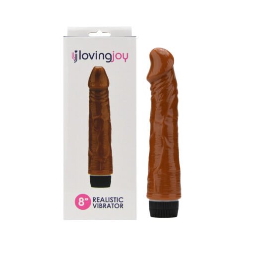 Loving Joy 8 inch Realistic Vibrator Brown - Image 6