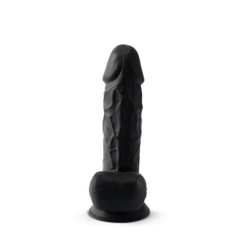 SilexD 8.5 inch Realistic Silicone Dual Density Girthy Dildo with Suction Cup with Balls Black - Image 4