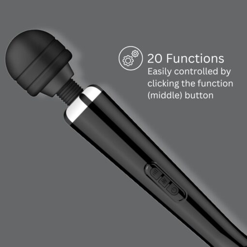 Loving Joy Rechargeable Magic Wand Vibrator Black - Image 4