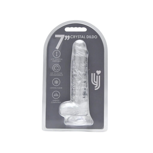 Loving Joy 7 Inch Dildo with Balls Clear - Image 9