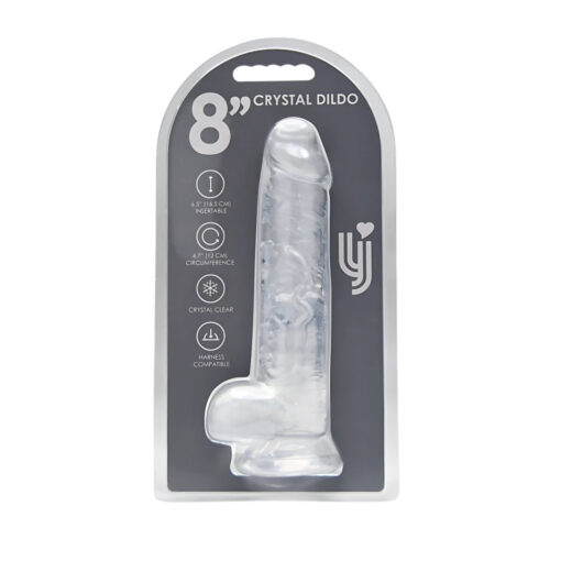 Loving Joy 8 Inch Dildo with Balls Clear - Image 7