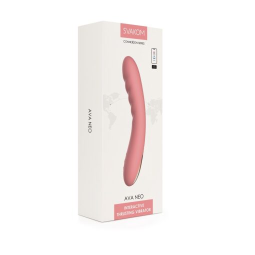 Svakom Ava Neo Interactive Thrusting Vibrator Pink - Image 11