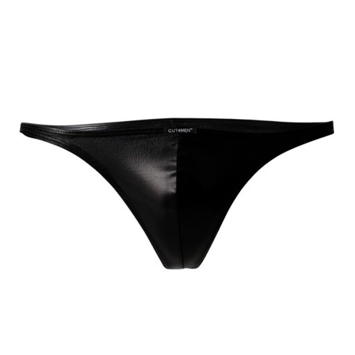 C4M Brazilian Brief Black Leatherette