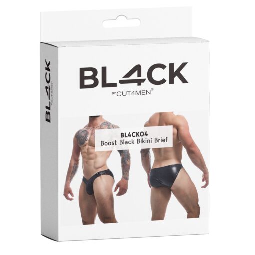 C4M Boost Black Leatherette Bikini Brief - Image 4