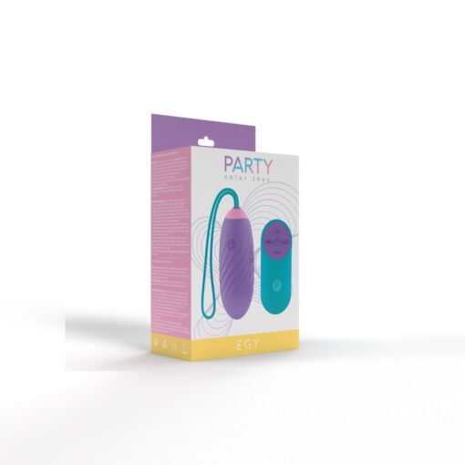 Party Color EGY Vibrating Love Egg Purple - Image 7