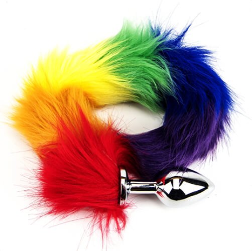 Furry Fantasy Rainbow Tail Butt Plug – alternate view 3