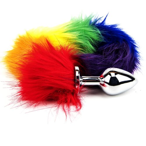 Furry Fantasy Rainbow Tail Butt Plug – alternate view 2