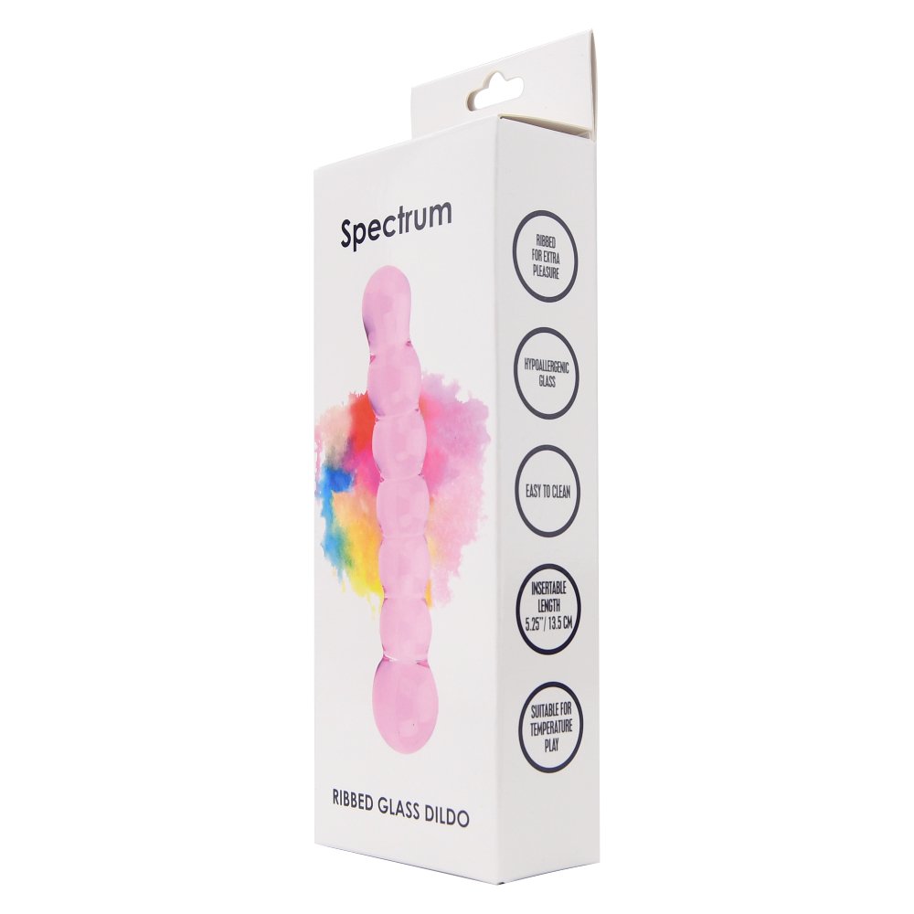 Spectrum Ribbed Glass Dildo – alternate view 8