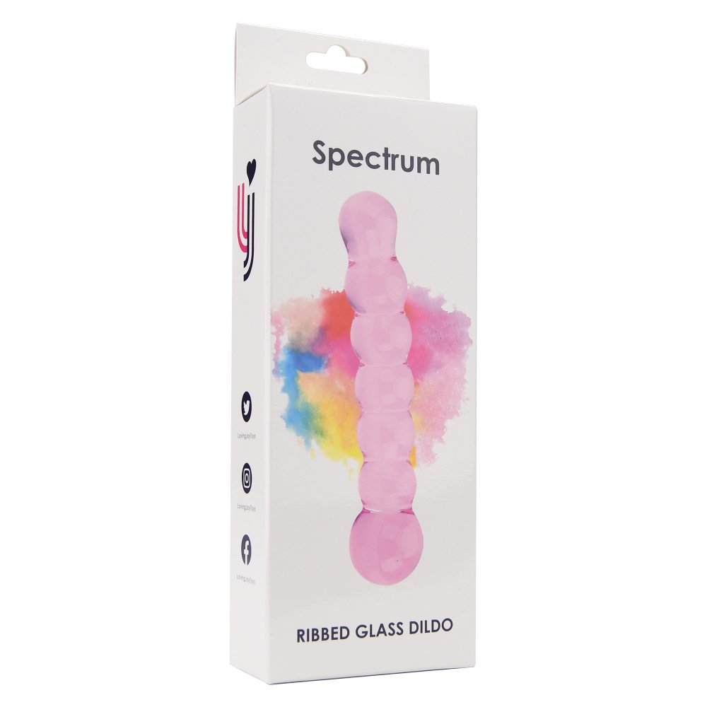 Spectrum Ribbed Glass Dildo – alternate view 9