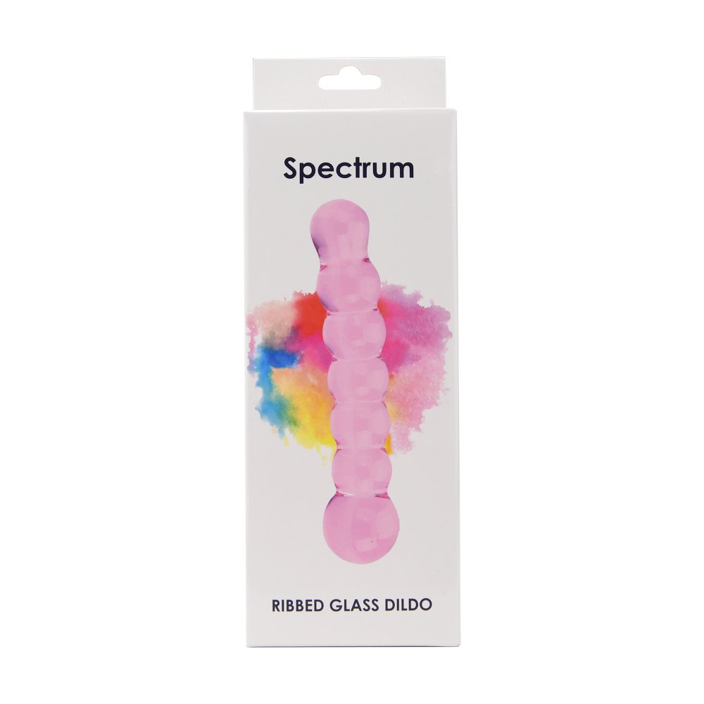 Spectrum Ribbed Glass Dildo – alternate view 7
