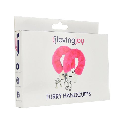 Loving Joy Furry Handcuffs Pink – alternate view 2