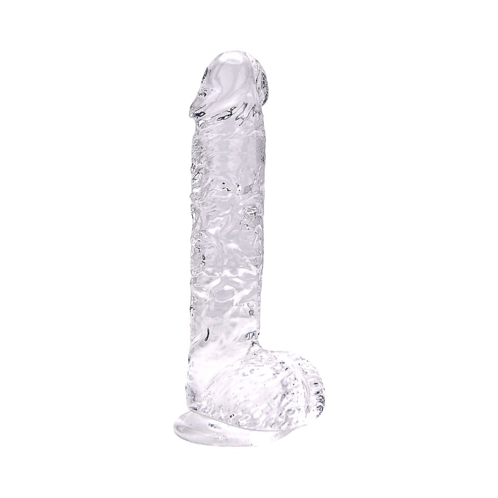 Loving Joy 9 Inch Dildo with Balls Clear – alternate view 3