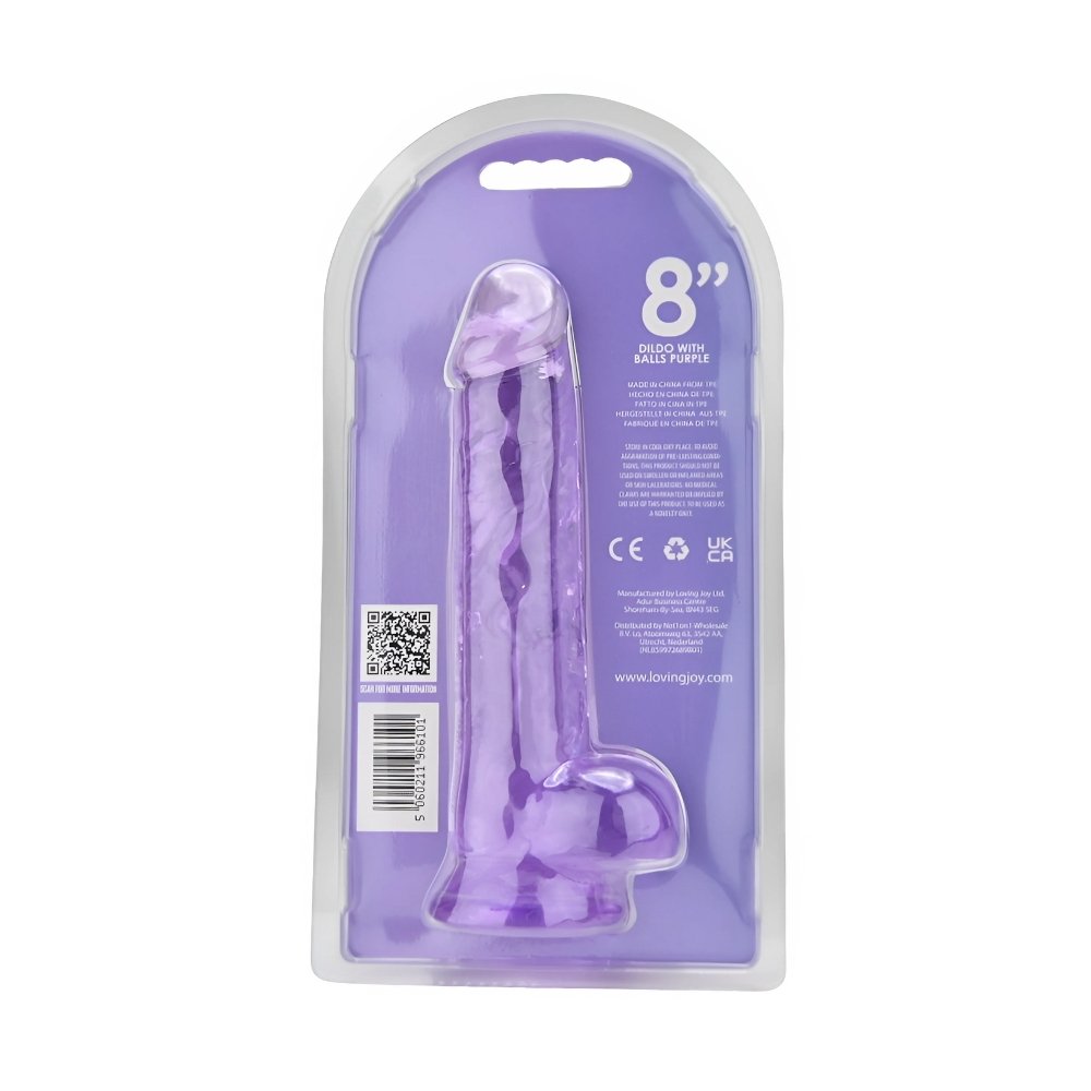 Loving Joy 8 Inch Dildo with Balls Purple – alternate view 8