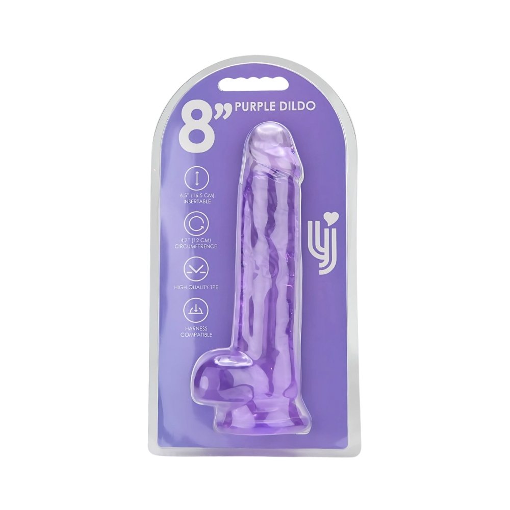 Loving Joy 8 Inch Dildo with Balls Purple – alternate view 7