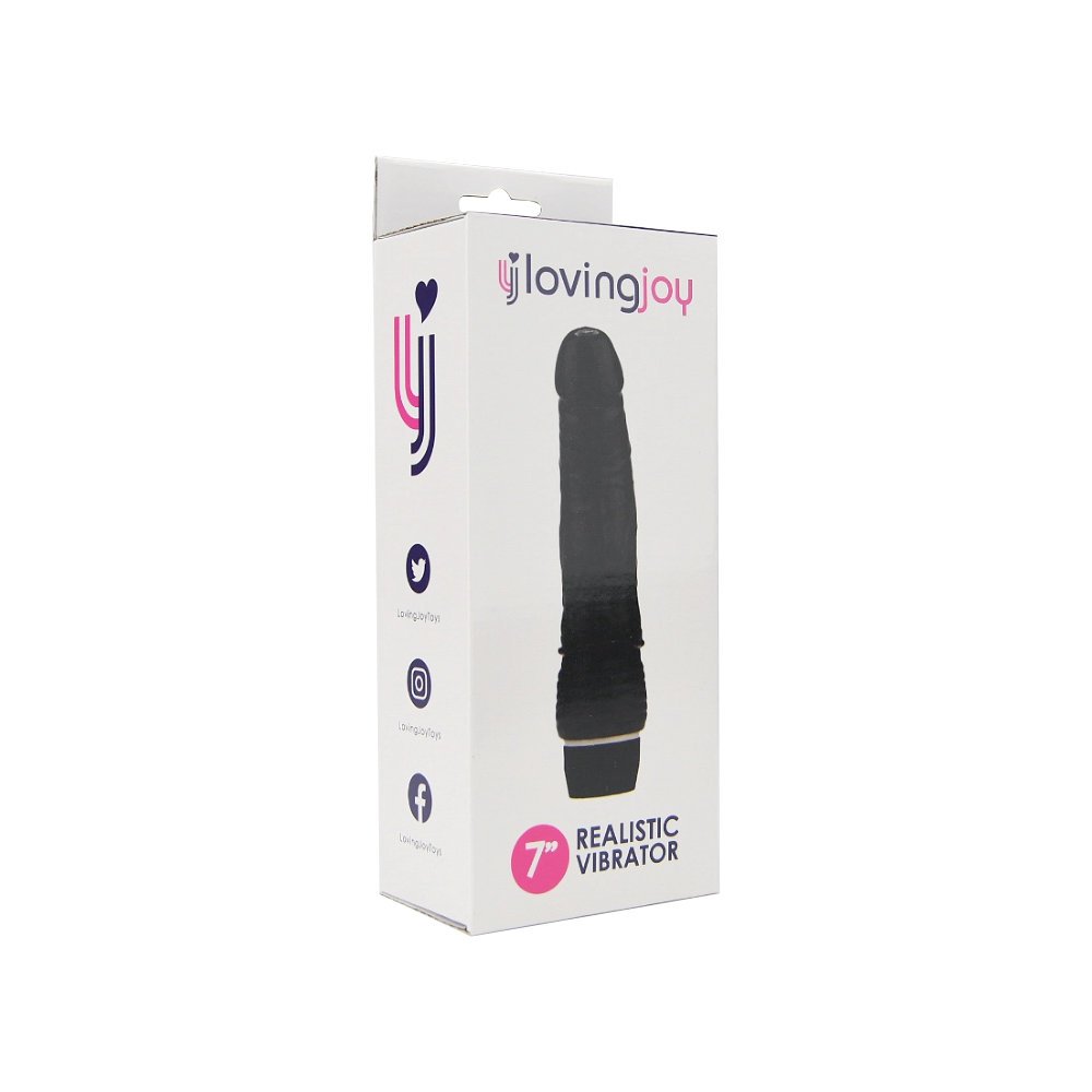 Loving Joy 7 inch Realistic Vibrator Black – alternate view 8