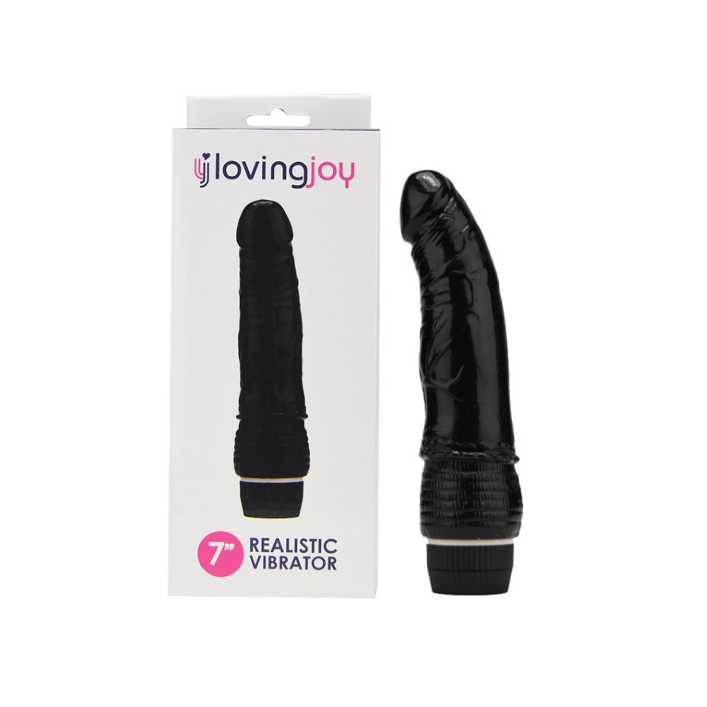 Loving Joy 7 inch Realistic Vibrator Black – alternate view 5
