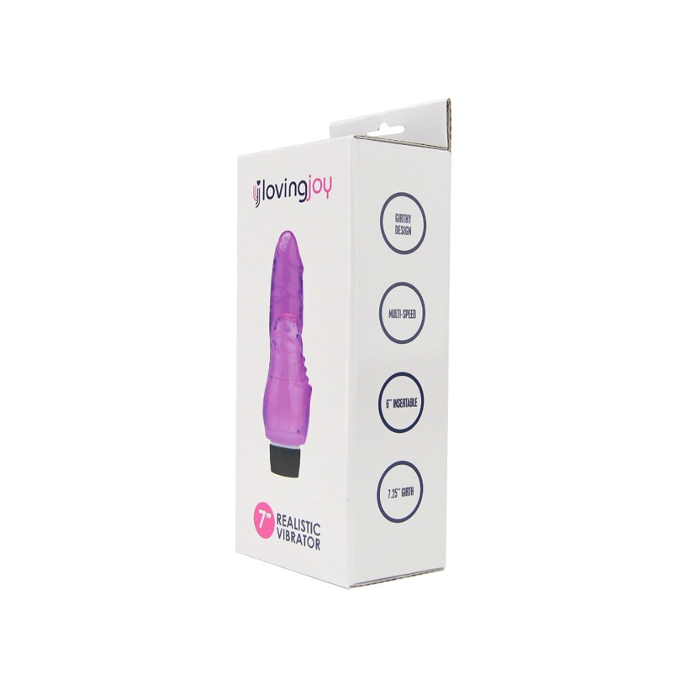 Loving Joy 7 inch Realistic Vibrator Purple – alternate view 8