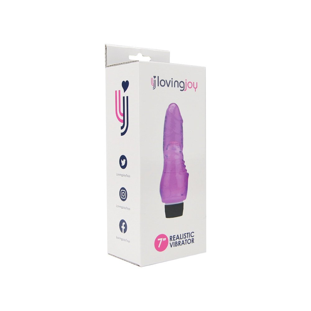 Loving Joy 7 inch Realistic Vibrator Purple – alternate view 7