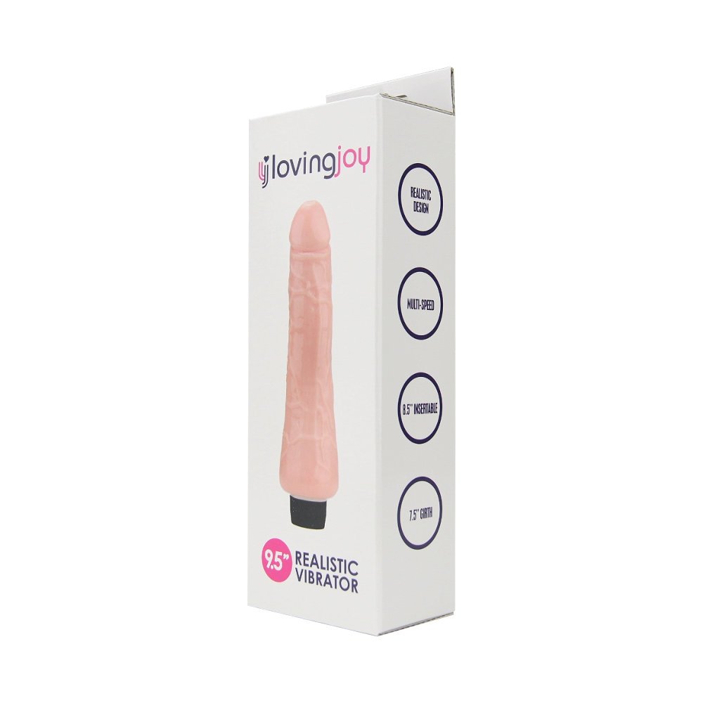 Loving Joy 9.5 inch Realistic Vibrator Vanilla – alternate view 7