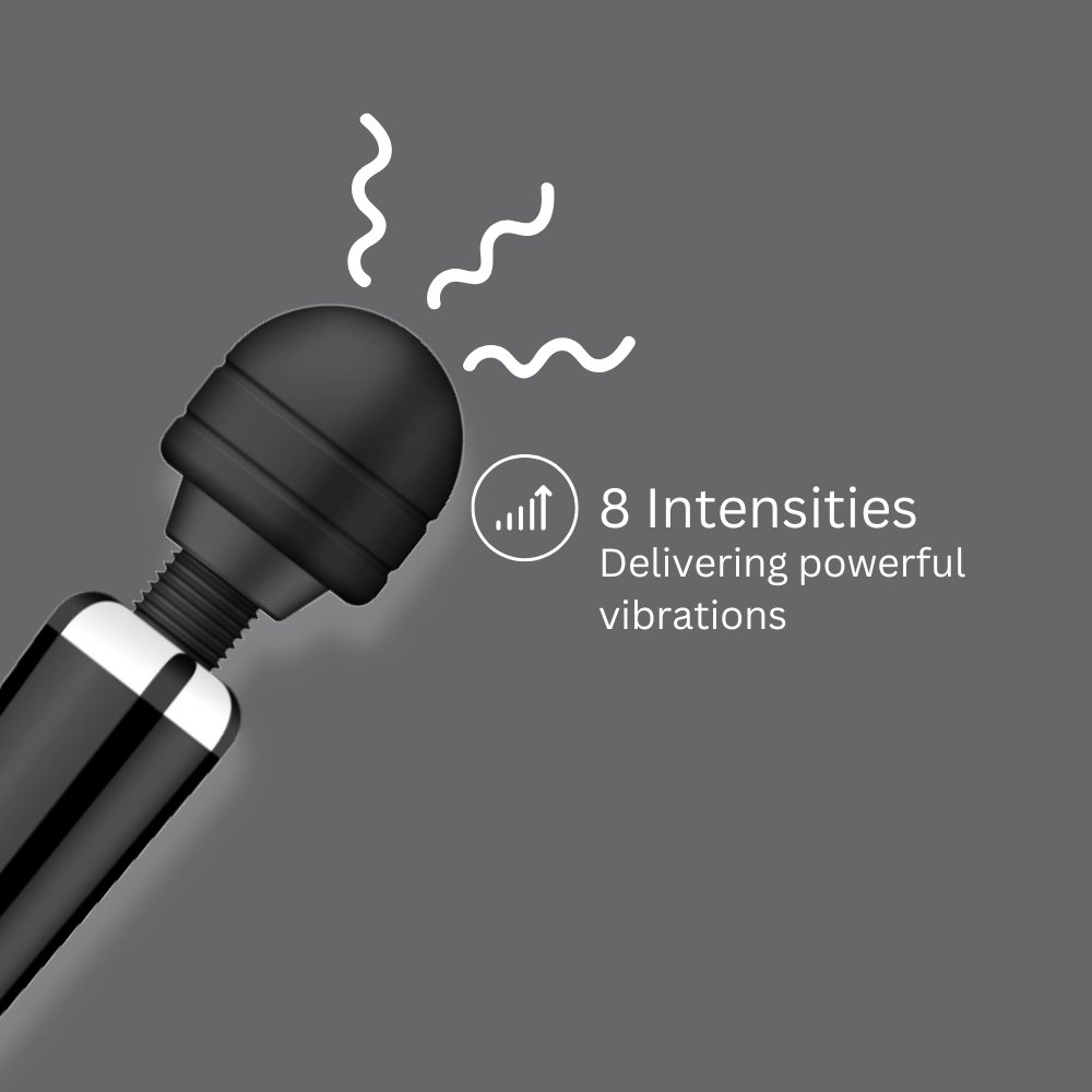Loving Joy Rechargeable Magic Wand Vibrator Black – alternate view 4