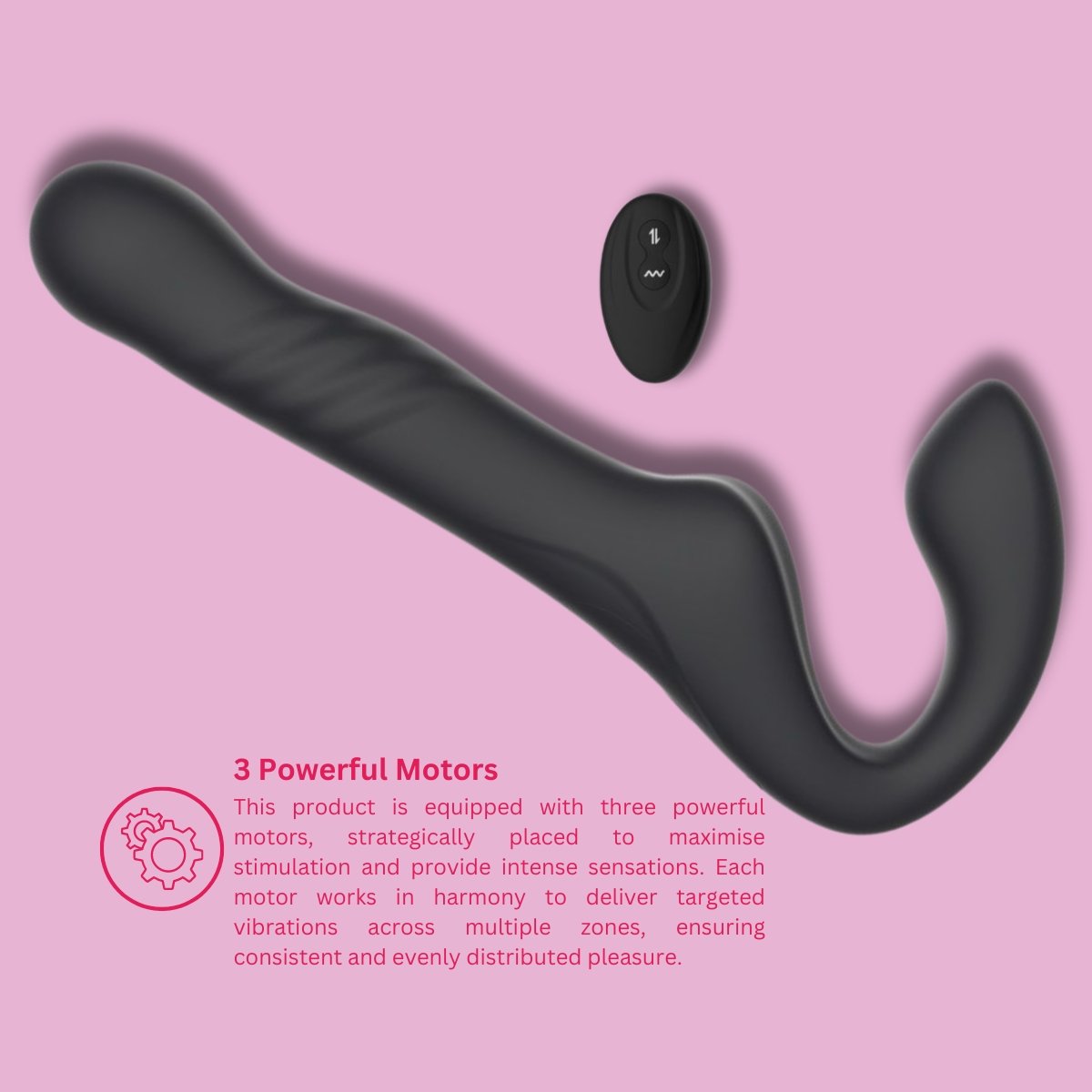 Mina Surge Remote Thrusting & Vibrating Strapless Strap On – alternate view 13