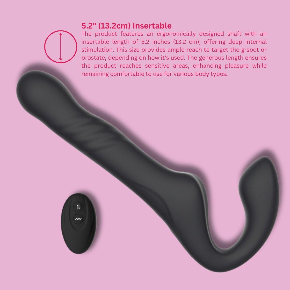 Mina Surge Remote Thrusting & Vibrating Strapless Strap On – alternate view 10