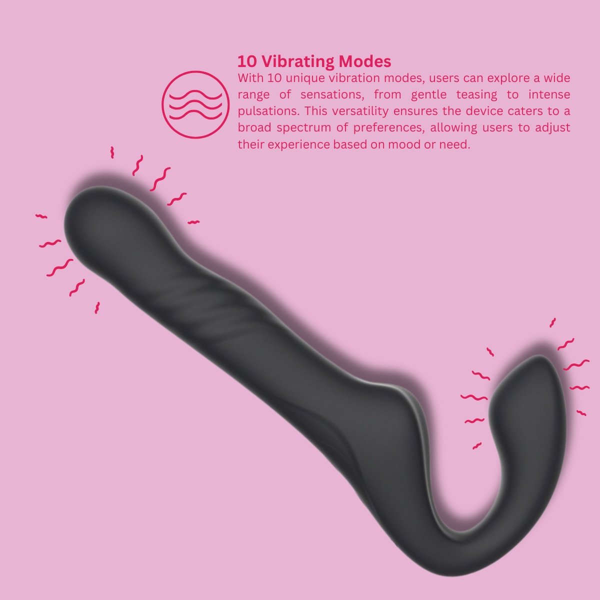 Mina Surge Remote Thrusting & Vibrating Strapless Strap On – alternate view 11