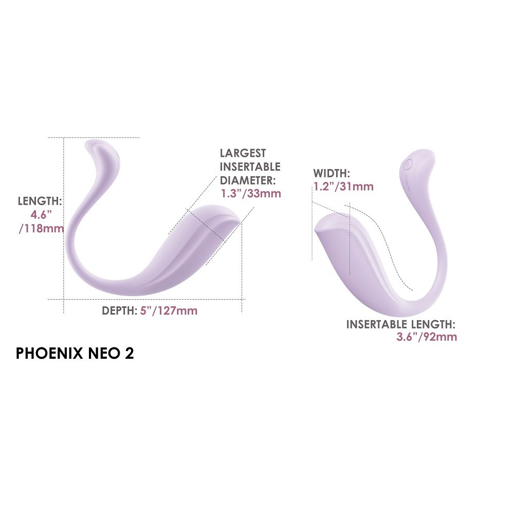 Svakom Phoenix Neo 2 Interactive App Controlled Vibrator Lilac - Image 8