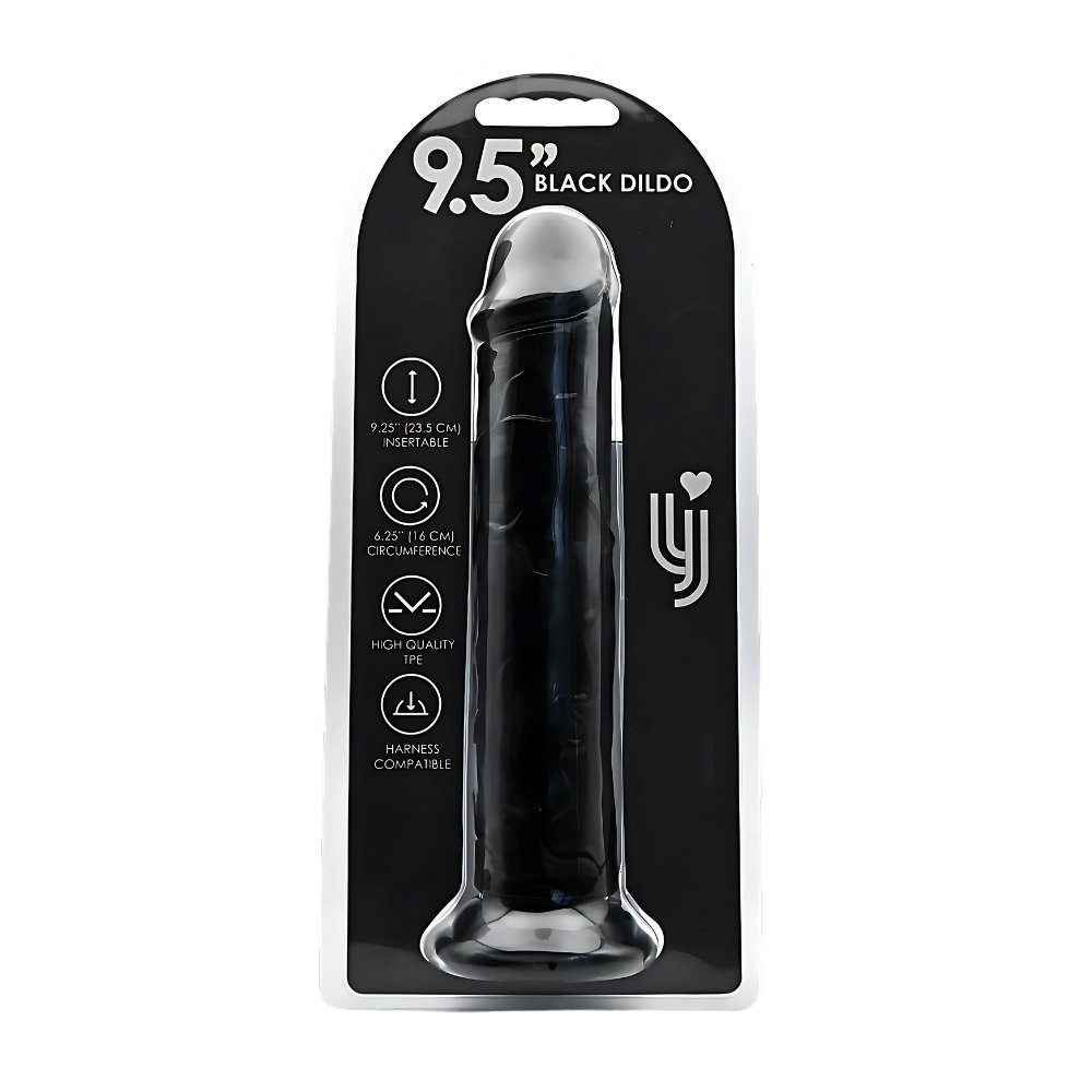 Loving Joy 9.5 Inch Suction Cup Dildo Black – alternate view 4