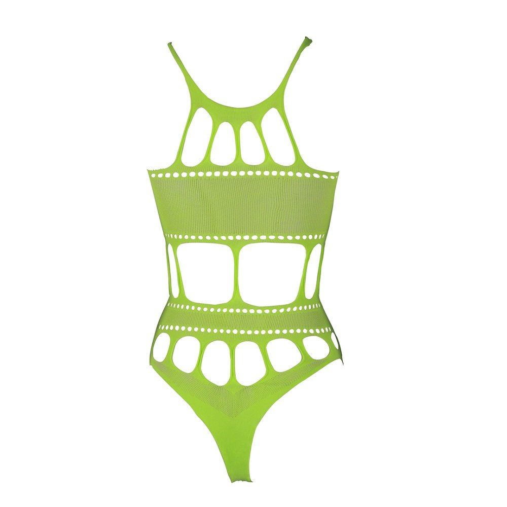 Cut Out Thong Bodysuit Neon Green Plus Size – alternate view 7
