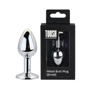 Toosh Silver Metal Butt Plug Small Clear Stone - Image 12