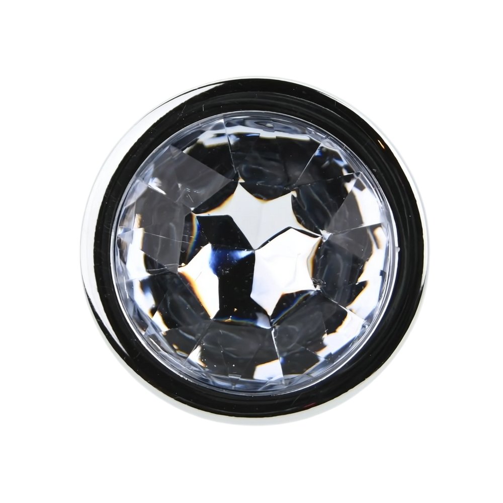 Toosh Silver Metal Butt Plug Large Clear Stone - Image 6