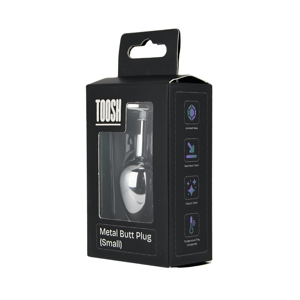 Toosh Silver Metal Butt Plug Small Red Stone – alternate view 8