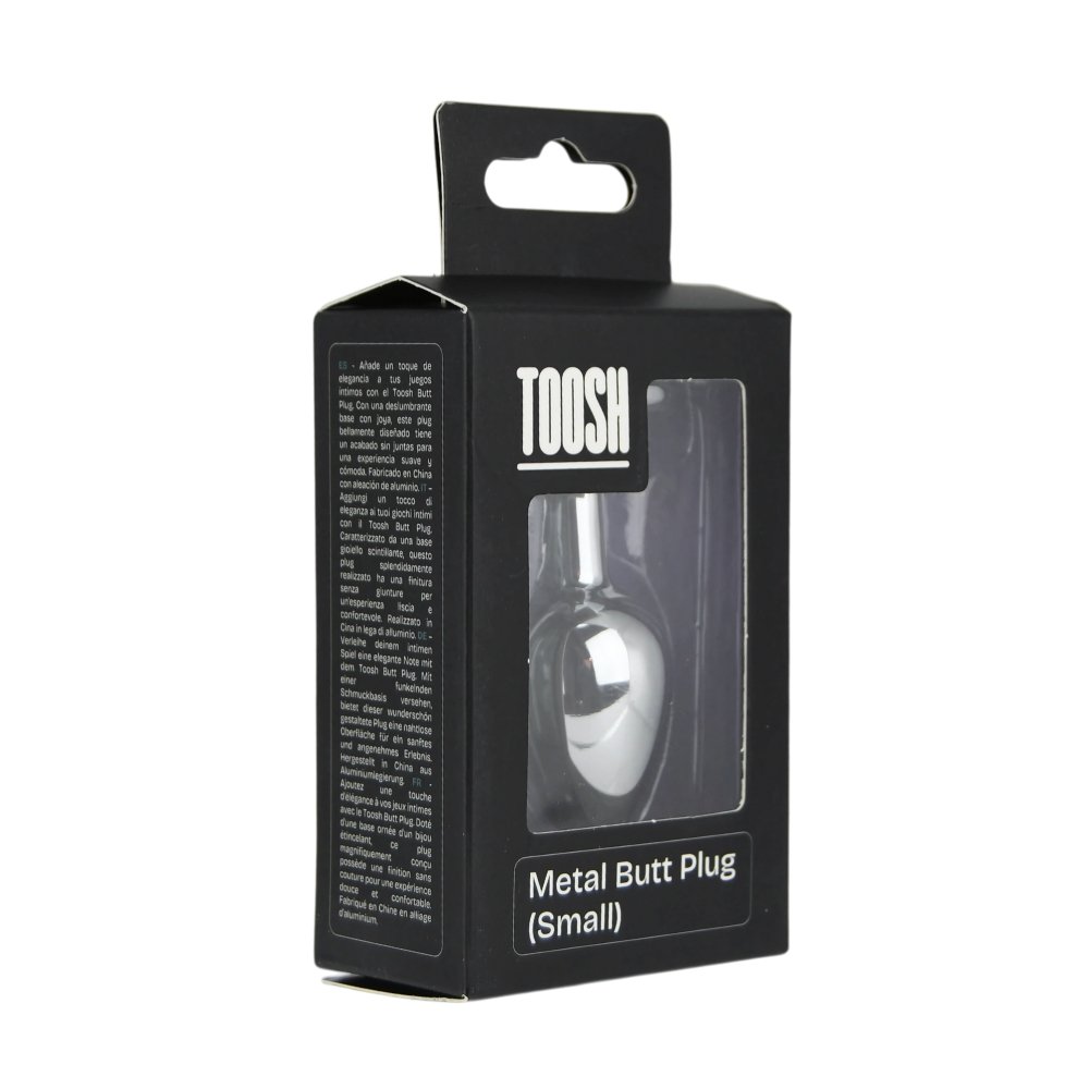 Toosh Silver Metal Butt Plug Small Red Stone – alternate view 7