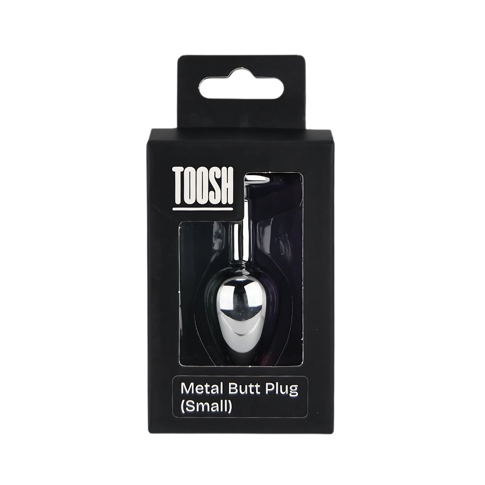 Toosh Silver Metal Butt Plug Small Red Stone – alternate view 9