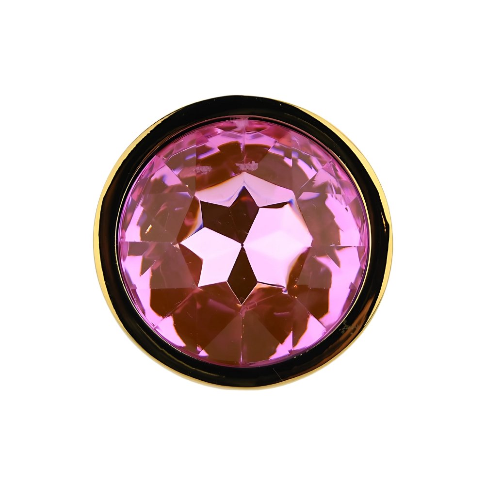 Toosh Gold Metal Butt Plug Small Pink Stone – alternate view 6