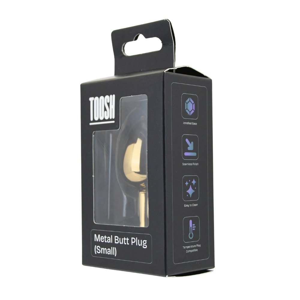 Toosh Gold Metal Butt Plug Small Pink Stone – alternate view 8