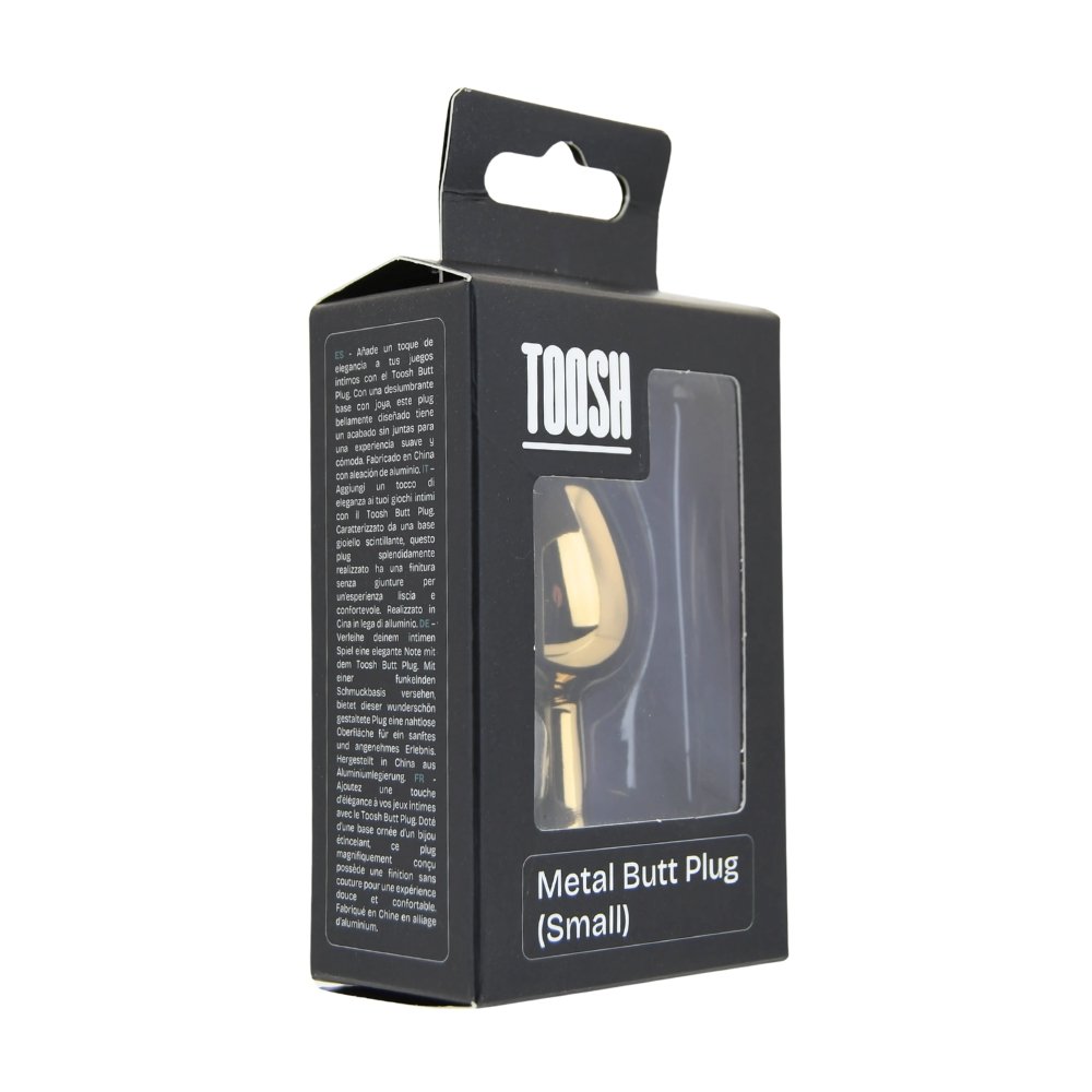 Toosh Gold Metal Butt Plug Small Pink Stone – alternate view 9