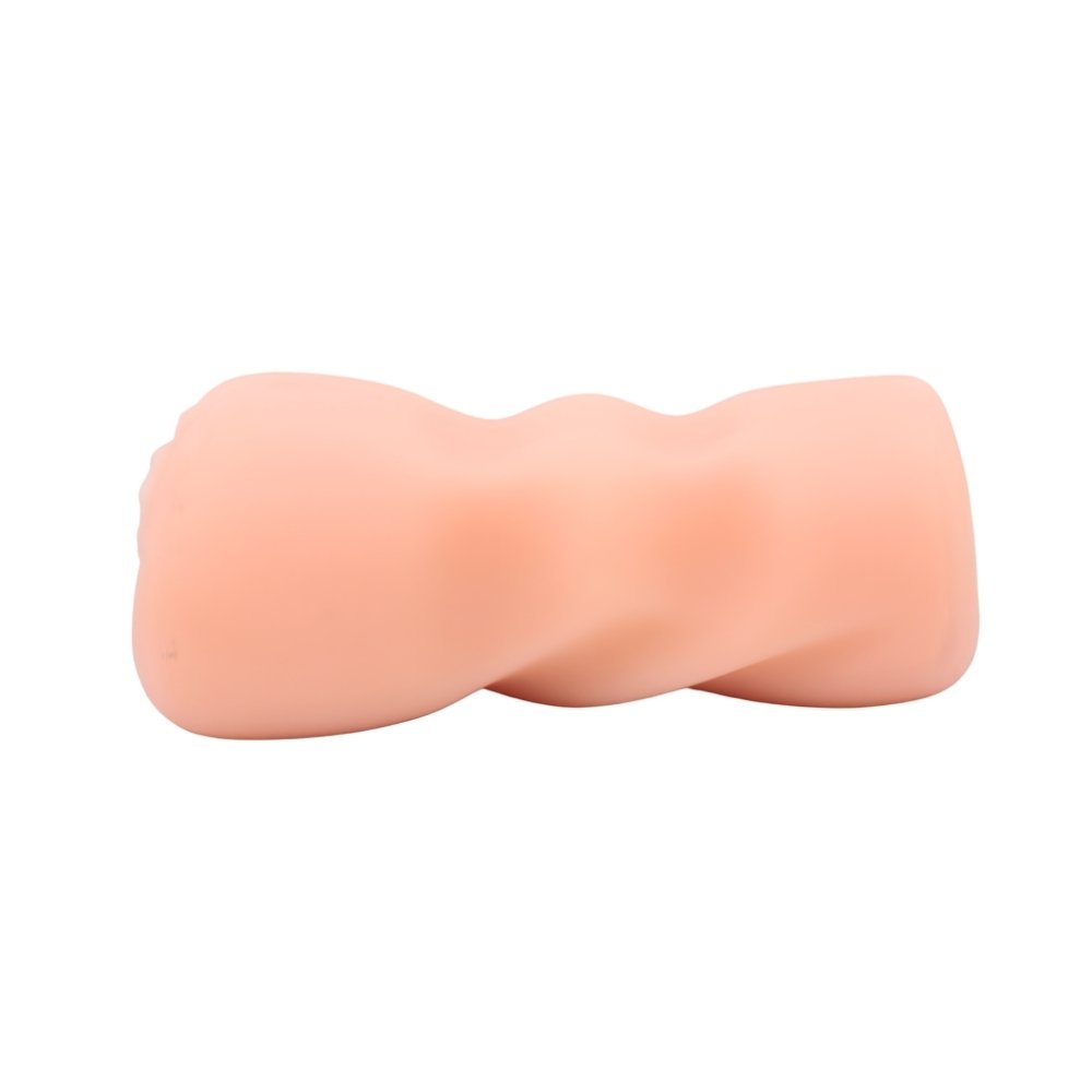 Tug Life Mile High Club male masturbator with twisted textured exterior, flesh tone, handheld size