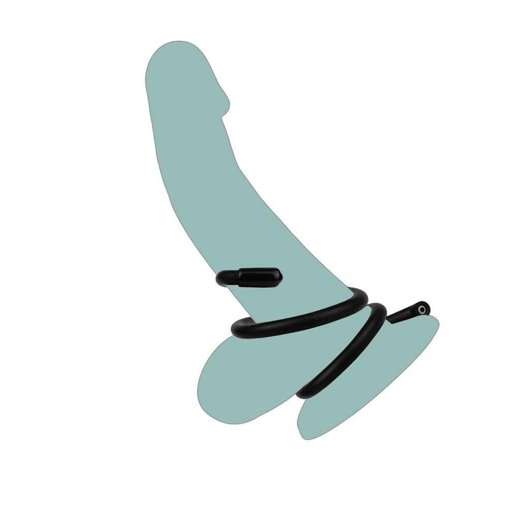 ElectraStim Recoil Shape and Play Electrode coiled around illustrated phallic outline