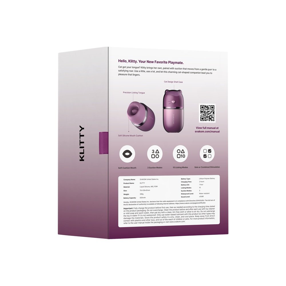 Svakom Klitty Dual Action Licking and Suction Stimulator - Image 14