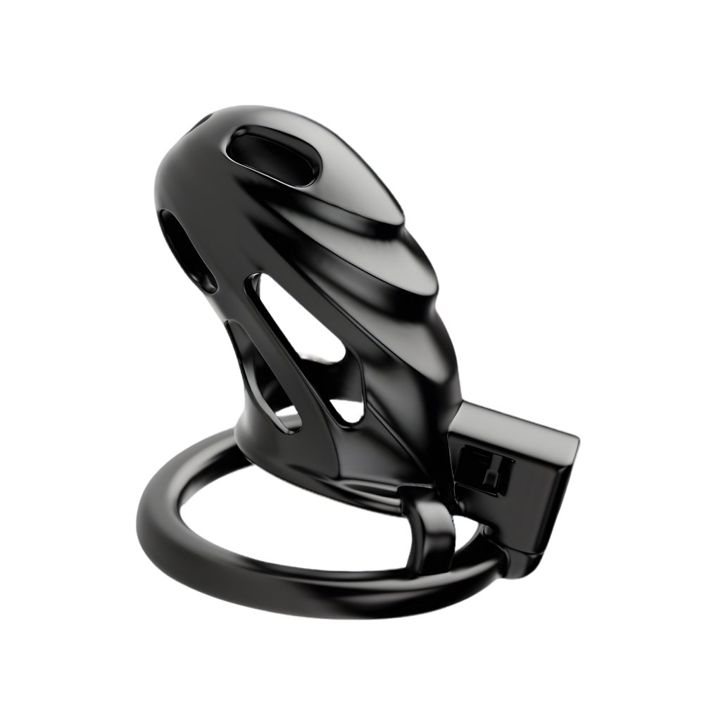 Impound Citadel black cock cage with ergonomic design and integrated lock, shown against white background