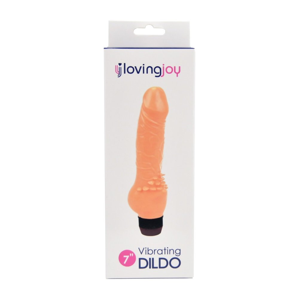 Loving Joy Bully Boy 7 inch realistic flesh tone vibrator in branded packaging