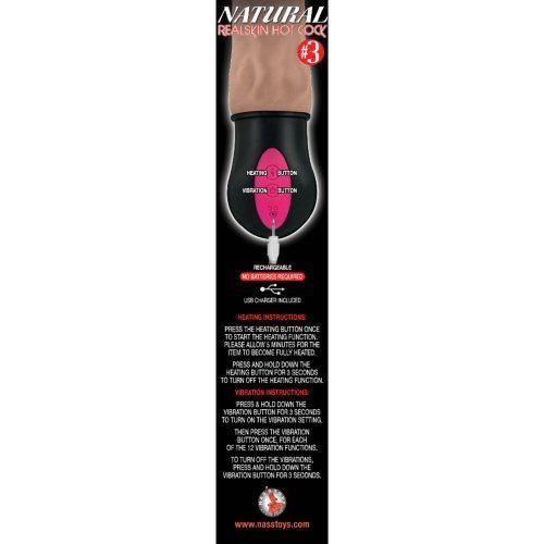 Realistic Warming 7 inch Vibrating Dildo Vanilla – alternate view 3